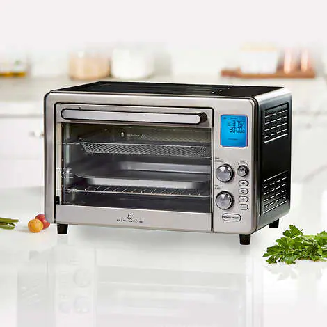 Emeril Lagasse Power Air Fryer 360XL - Convection Ovens Replaces a Hot Air Fryer Oven， Toaster Oven， Rotisserie， Bake， Broil， Slow Cook， Pizza， Dehydrator and More. Emeril Cookbook. Stainless Steel. (MAX 15.6” 19.7” x 13”)