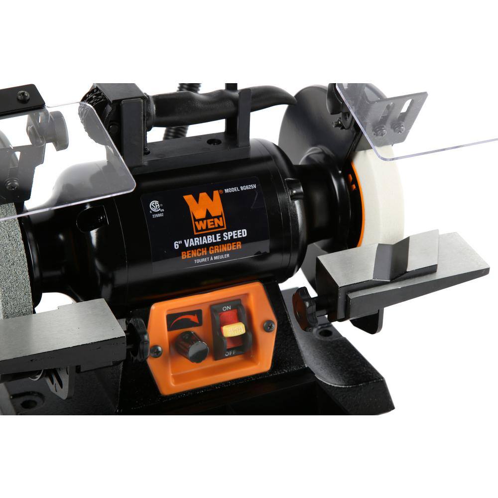 WEN 6 in. 2.5 Amp Variable Speed Bench Grinder with Flexible Work Light BG625V