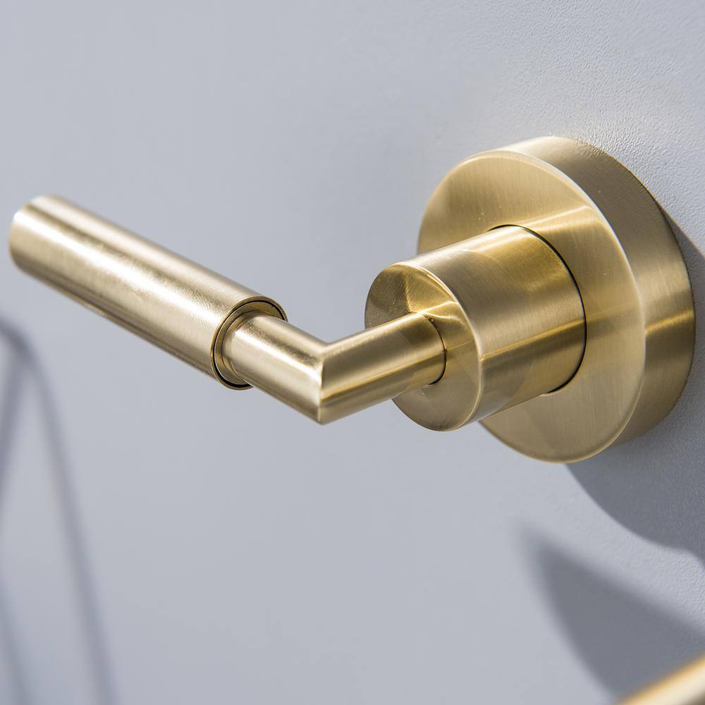 Flynama Wall-Mount Double-Handle Bathroom Faucet in Brushed Gold RB-QY-0736