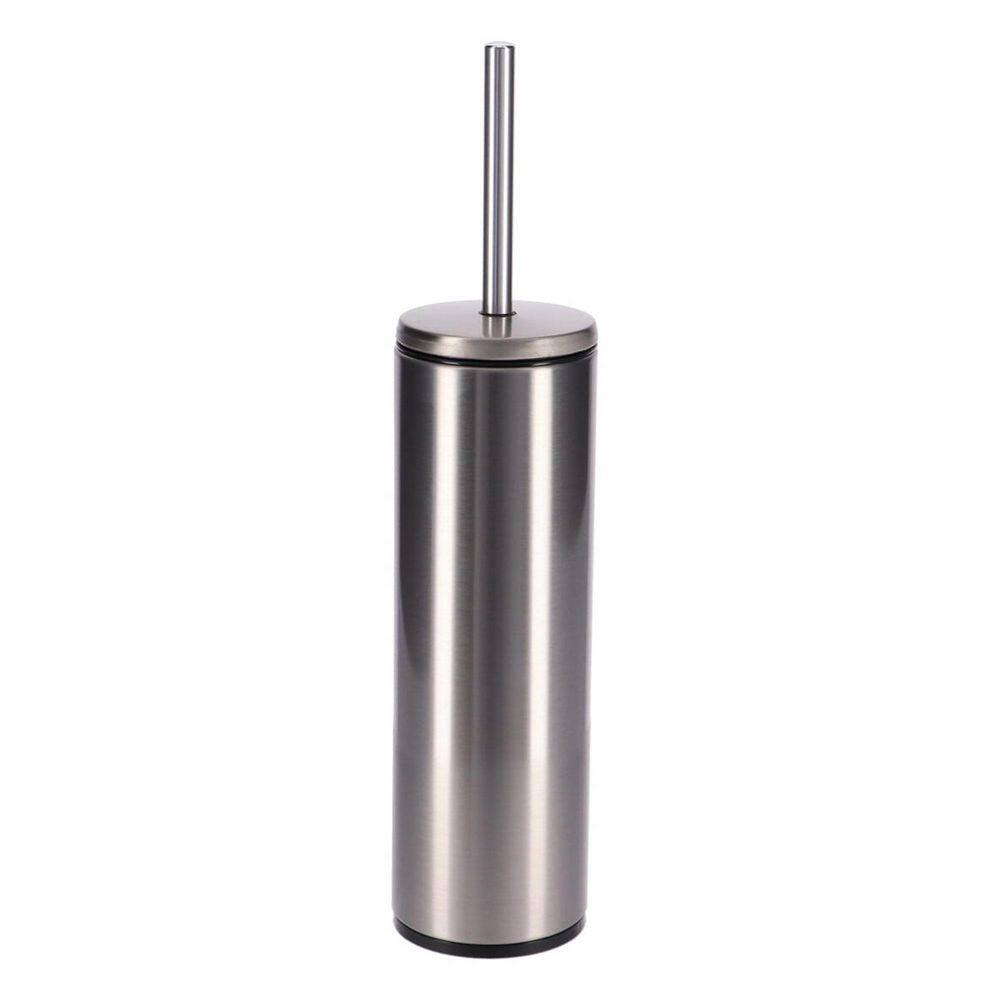 Freestanding Round Stainless-Steel Toilet Brush and Holder Set Chrome 6646102