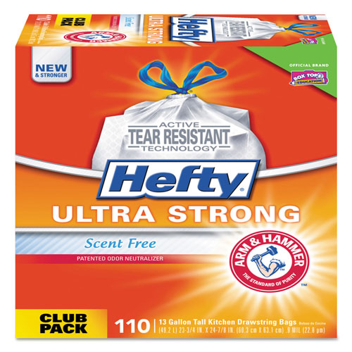 Reynolds Hefty Ultra Strong Tall Kitchen and Trash Bags | 13 gal， 0.9 mil， 23.75