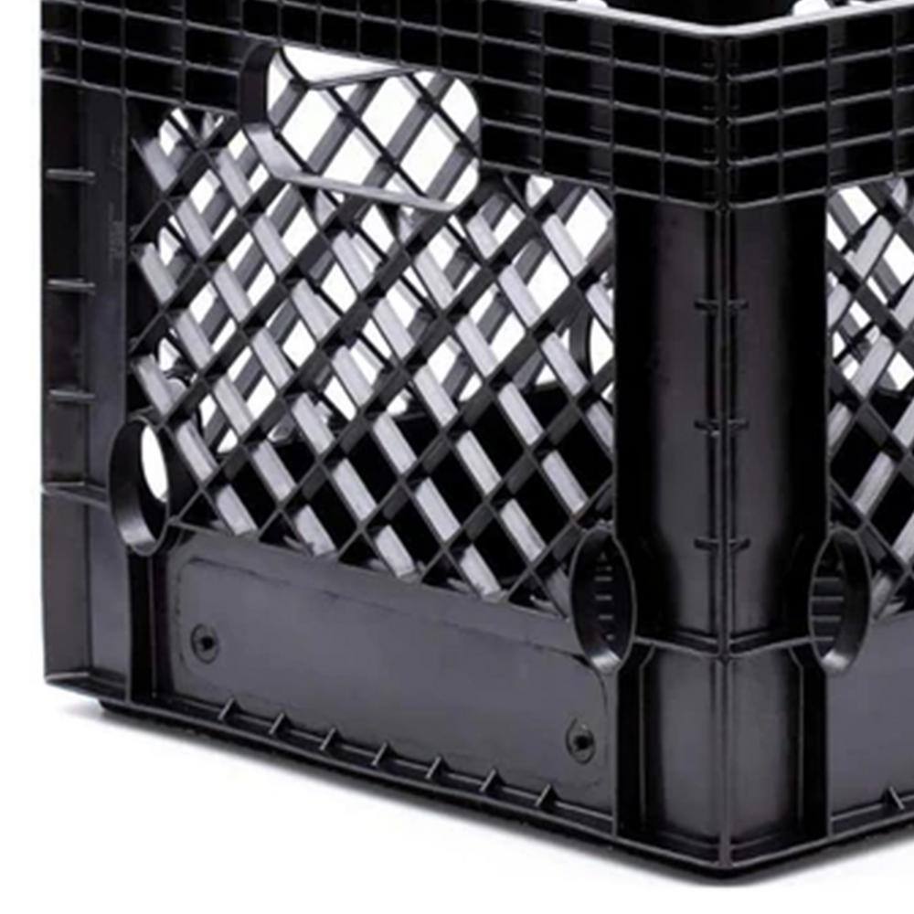 Juggernaut Storage 18 qt. Storage Stackable Storage Crate with Handles in Black (2-Pack) RMK18QT-2PKBLK