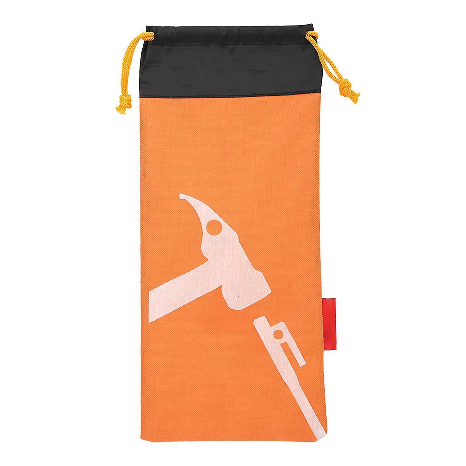 Tent Camping Tent Peg Hammer Nail Pouch Black Peg Nails Stake Storage Bag(orange)