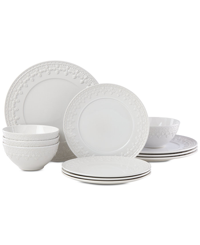 Lenox Chelse Muse Fleur 12-Pc. Dinnerware Set Service for 4