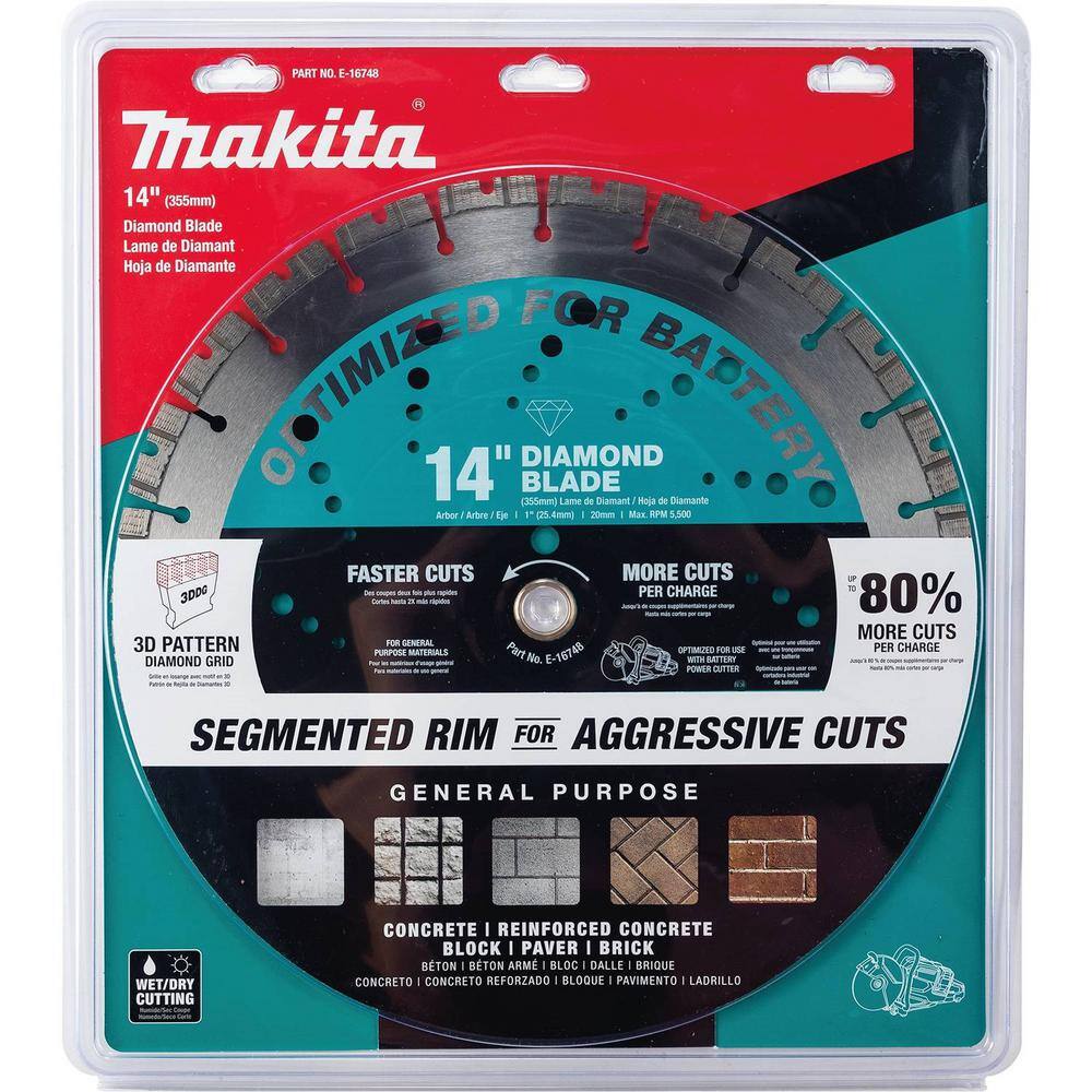 Makita 14 in. Thin Kerf Diamond Blade Segmented E-16748