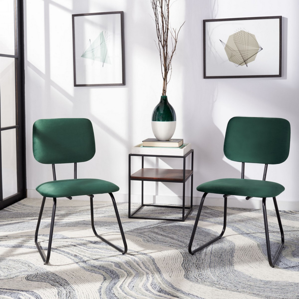 Hallie Side Chair  Malachite Green Velvet  Set of 2   Contemporary   Dining Chairs   by Rustic Home Furniture Deco  Houzz