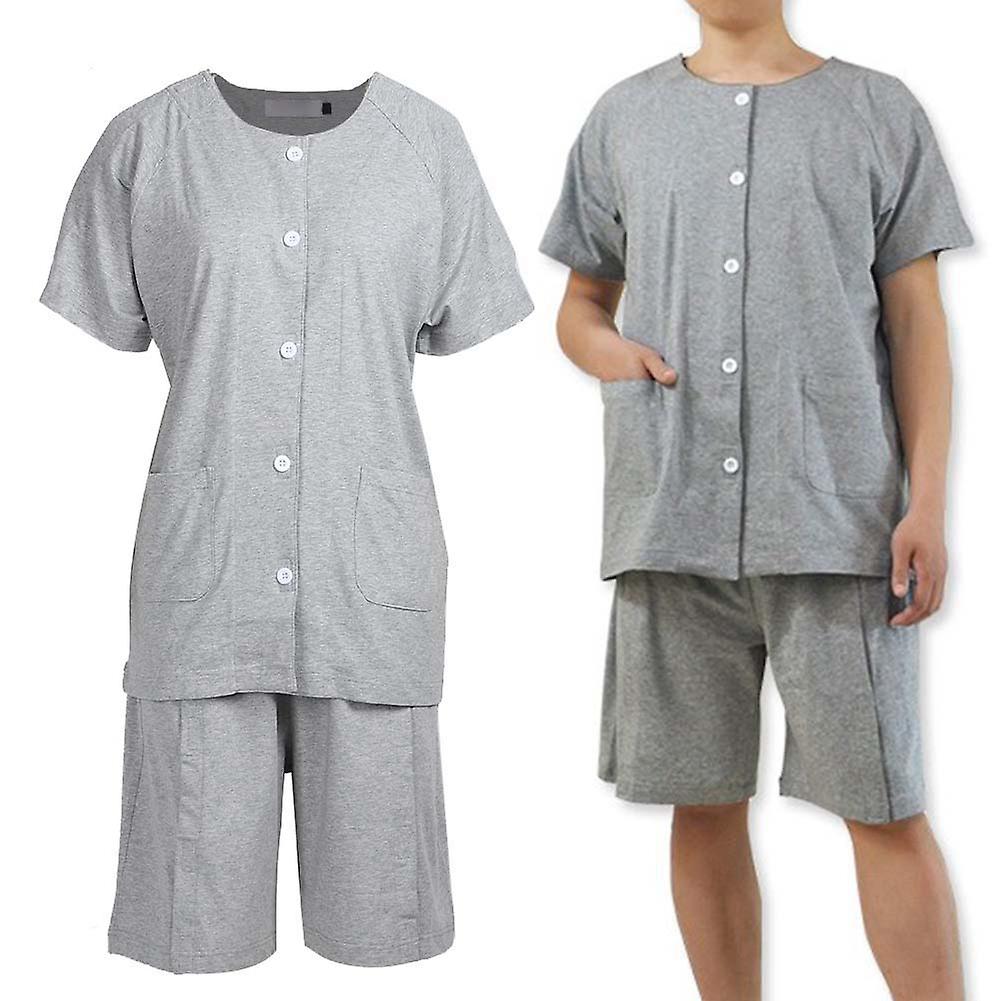 Summer Short Sleeve Adult Incontinence Nursing Clothes Convenient To Take Off Nursing Suit Xxl