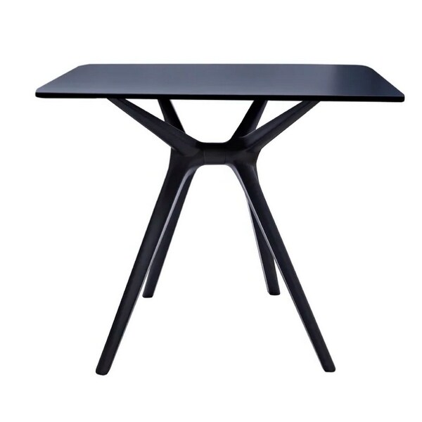 Filia 29 Inch Outdoor Dining Table，Rectangular Top，Tapered Legs，Black