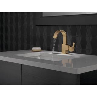 Delta Vero Single Hole Single-Handle Bathroom Faucet with Metal Drain Assembly in Champagne Bronze 553LF-CZ