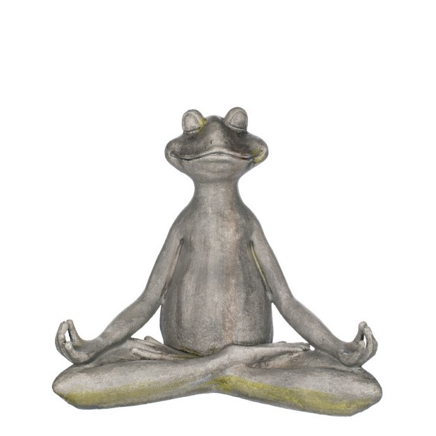 Sullivans Yoga Resin Frog Figurine 15 quot h Gray