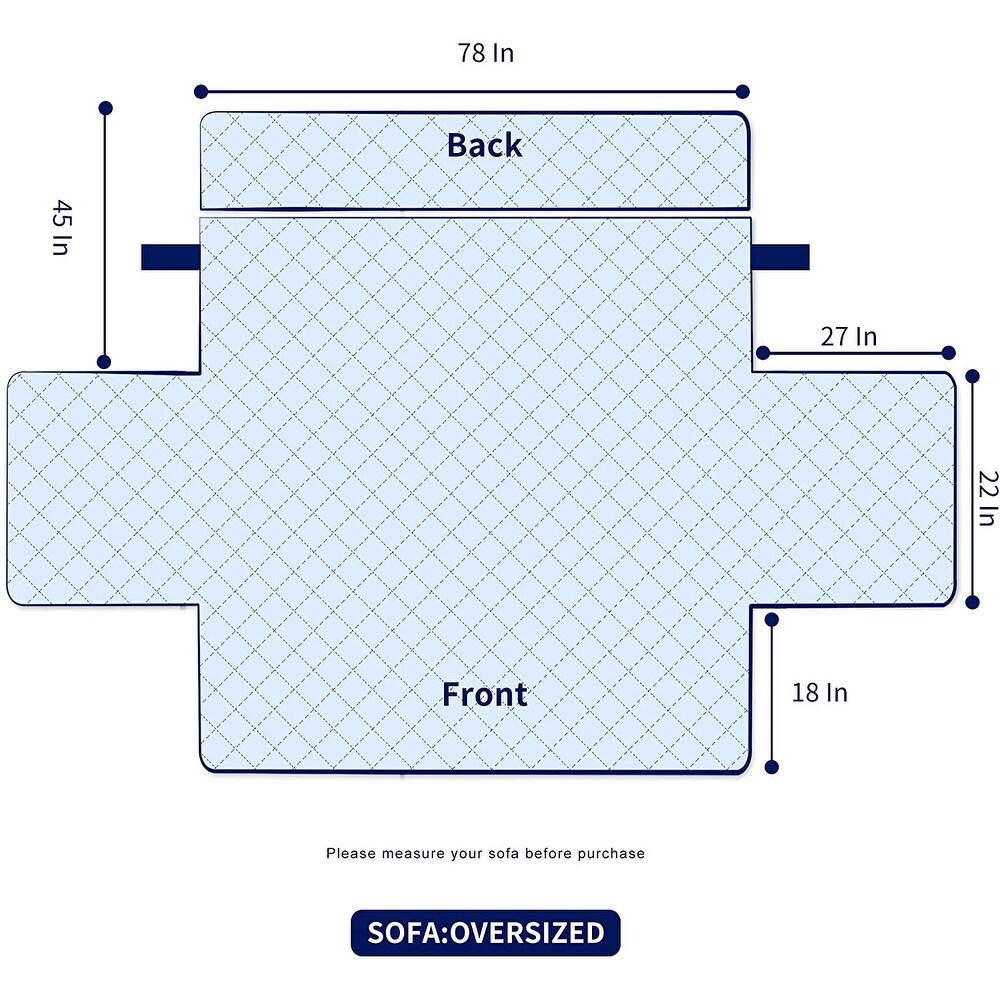 Subrtex Reversible Sofa Slipcover with Elastic Straps Furniture Protector for Pet
