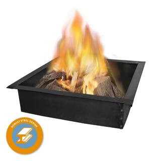 BLUE SKY OUTDOOR LIVING Heavy-Duty 36 in. x 10 in. Square Steel Wood Fire Pit Ring with 2.7 mm Steel FF3636