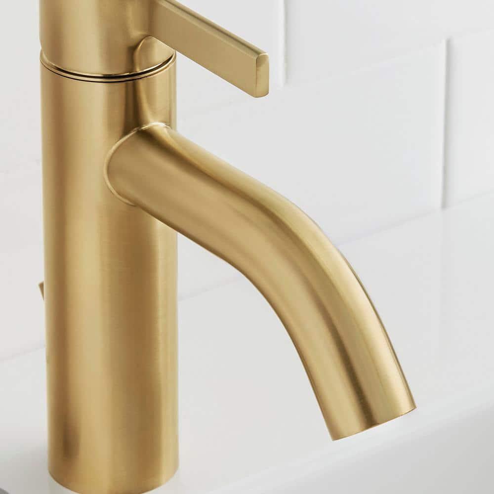 Glacier Bay Ryden Single Hole SingleHandle Bathroom Faucet in Brushed Gold