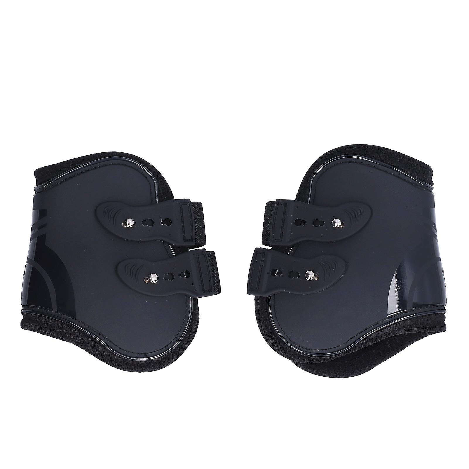 2pcs Horse Tendon Boots Set Sturdy Adjustable Pu Shell Tendon Guard Boots For Horsesblack Hind Legs Xl