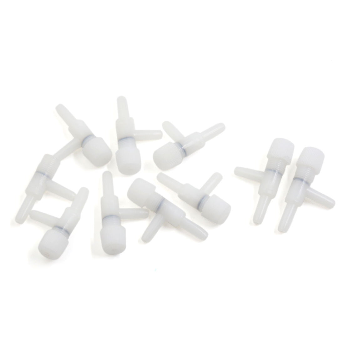 10pcs White Plastic 2-Way Air Control Valves Aquarium Fish Tank Accessories Set