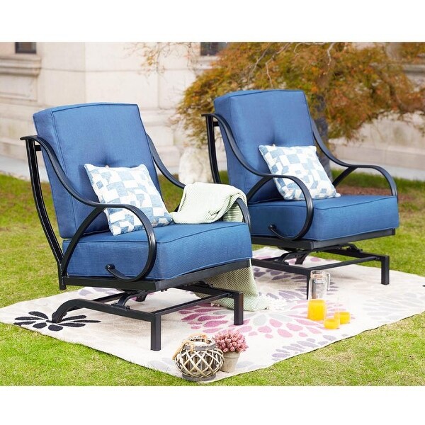 PATIO FESTIVAL 2Piece Outdoor Rocking Motion Chair Set with Cushions