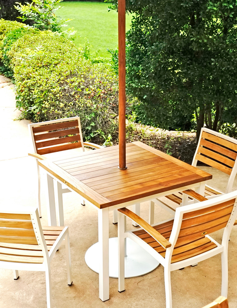 Catalina Teak Outdoor Dining Table   Contemporary   Outdoor Dining Tables   by Hives  ampHoney  Houzz