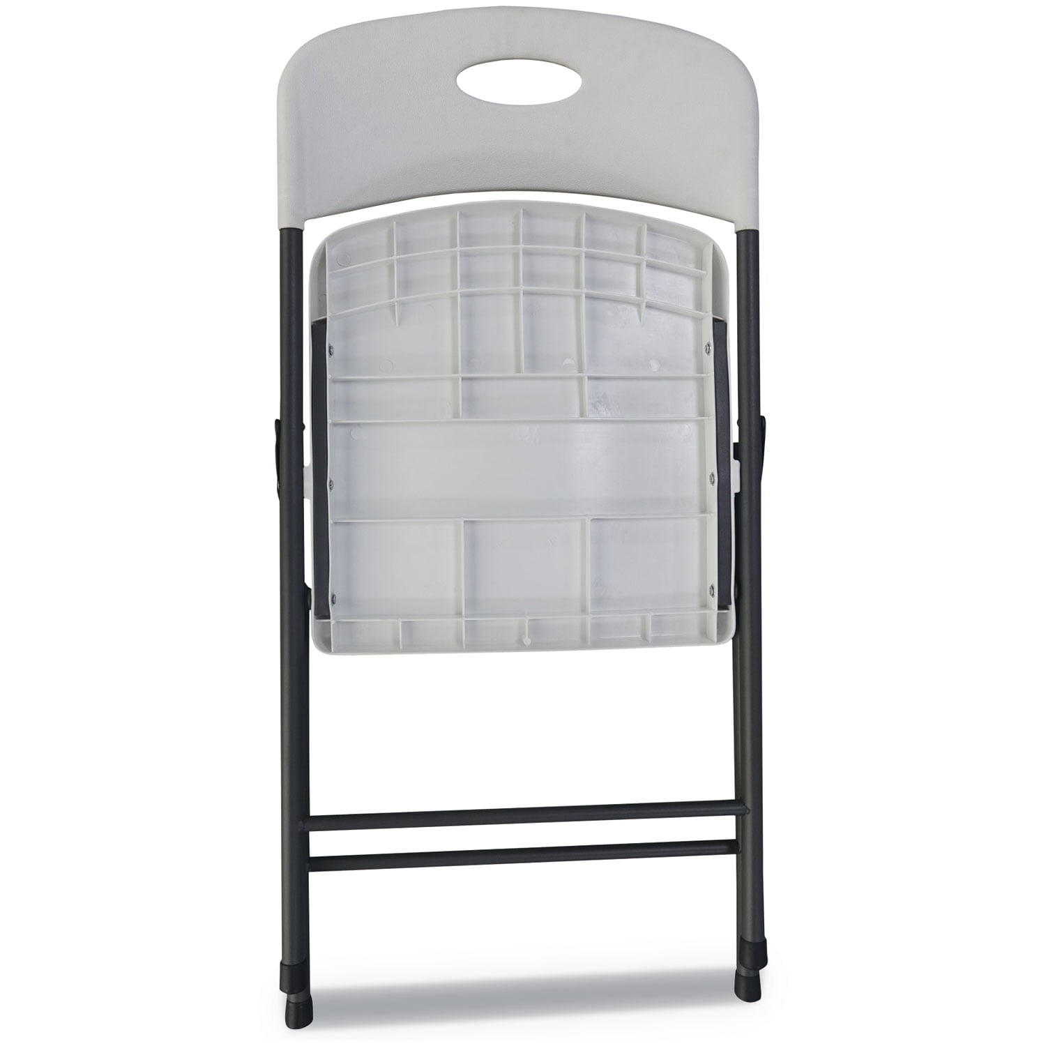 Alera Molded Resin Folding Chair, White Seat/White Back, Dark Gray Base, 4/Carton -ALEFR9402