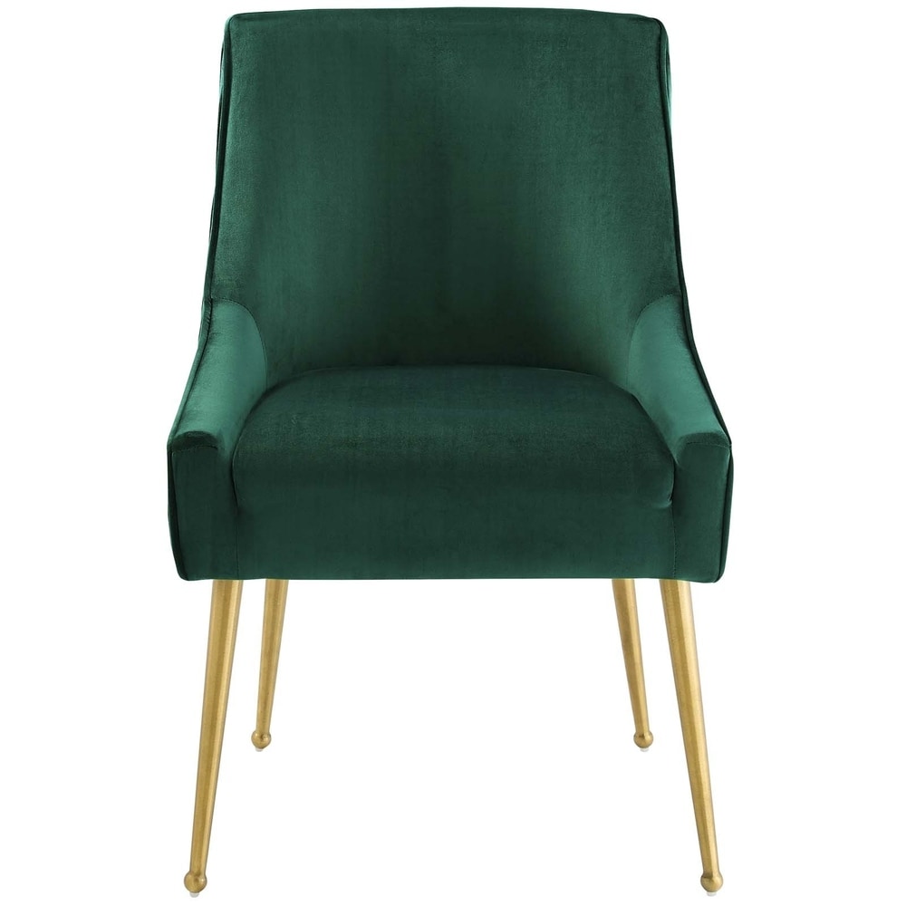 Pleated Back Upholstered Performance Velvet Dining Chair