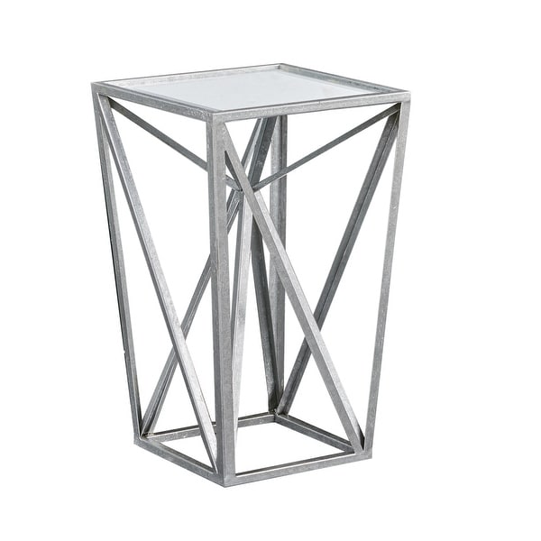 Silver Orchid Allison Silver Angular Mirror Accent Table