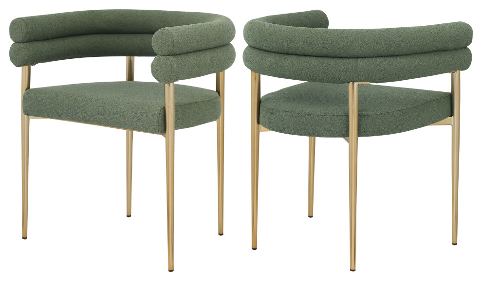 Brielle Boucle Fabric Dining Chair  Set of 2   Midcentury   Dining Chairs   by Meridian Furniture  Houzz