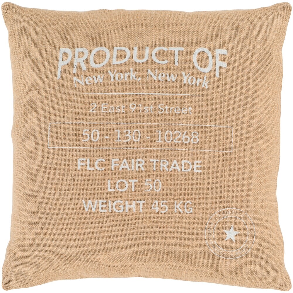 Lilliana Wheat Modern Farmhouse Throw Pillow Cover (18\