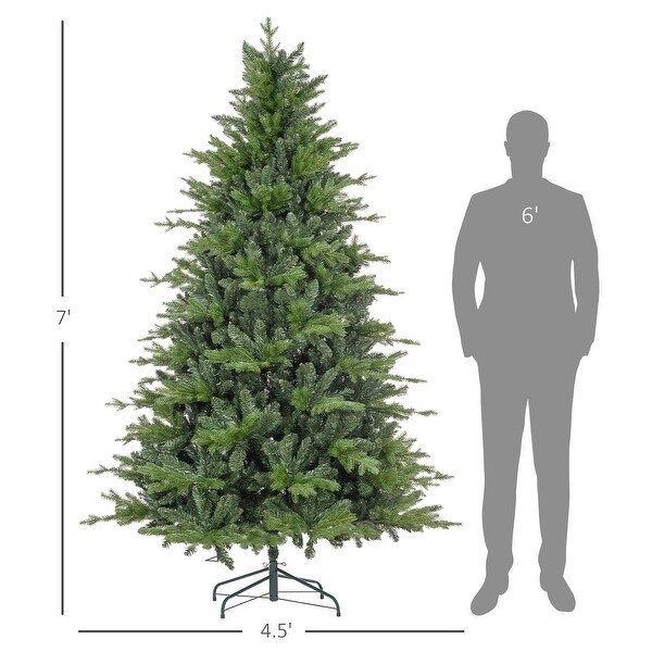 HOMCOM 5ft Artificial Christmas Tree with 1309 Tips，Foldable Metal Stand，Easy Assembly，Hinged Xmas Tree for Home，Office