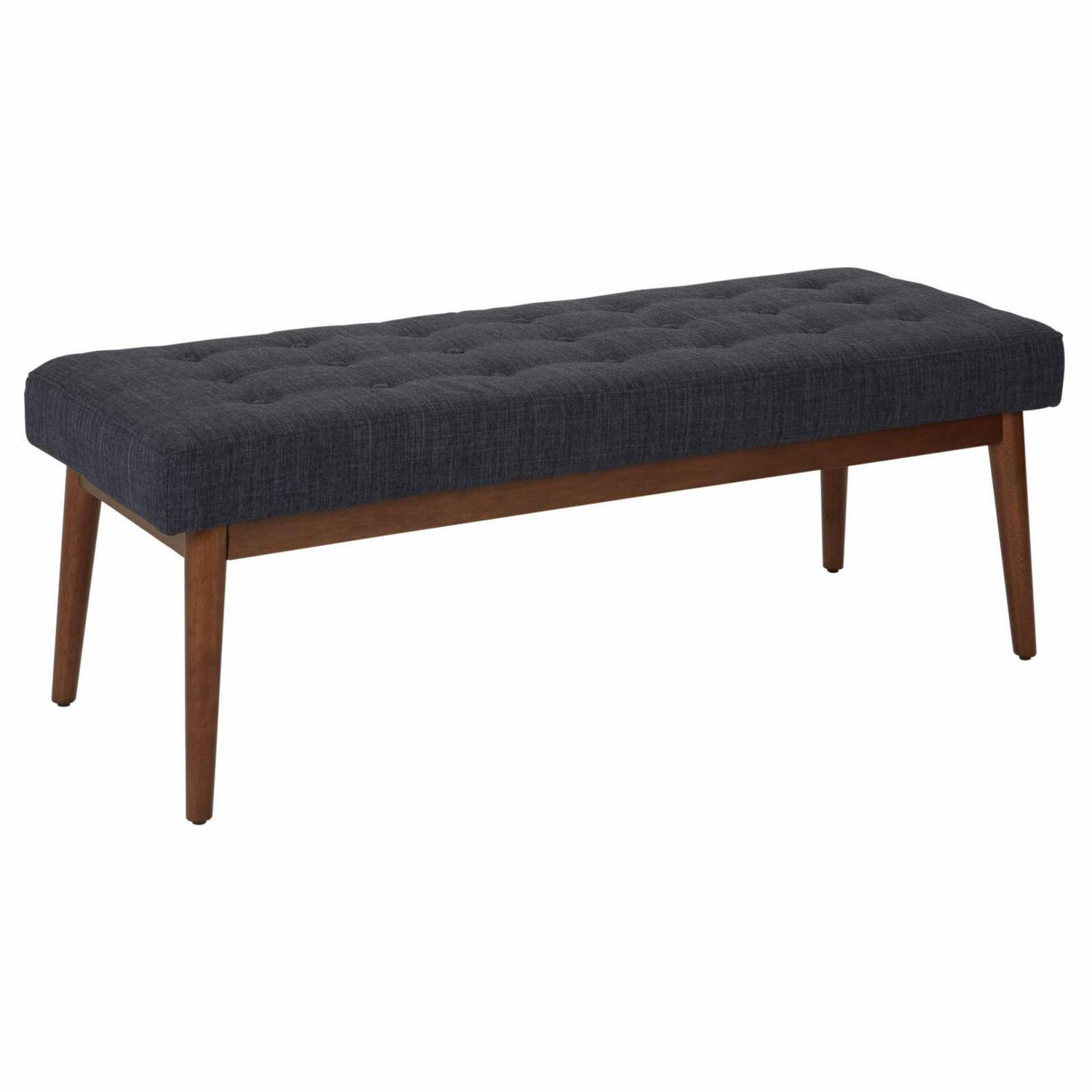 OSP Home Furnishings West Park Bench in Linen Fabric with Coffee Finished Legs  Crowdfused