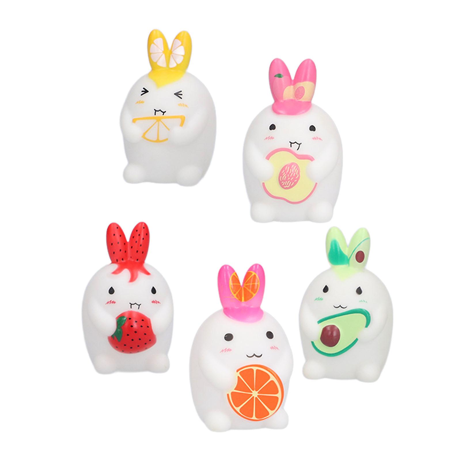 Rabbit Finger Puppets Silicone Relief Teether Pain Bath Animal Finger Dolls For Toddlers