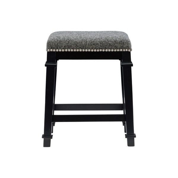 Mayfair Black and White Tweed Backless Counter Stool