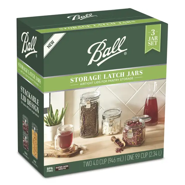 Ball 3-pack Glass Latch Storage Jars