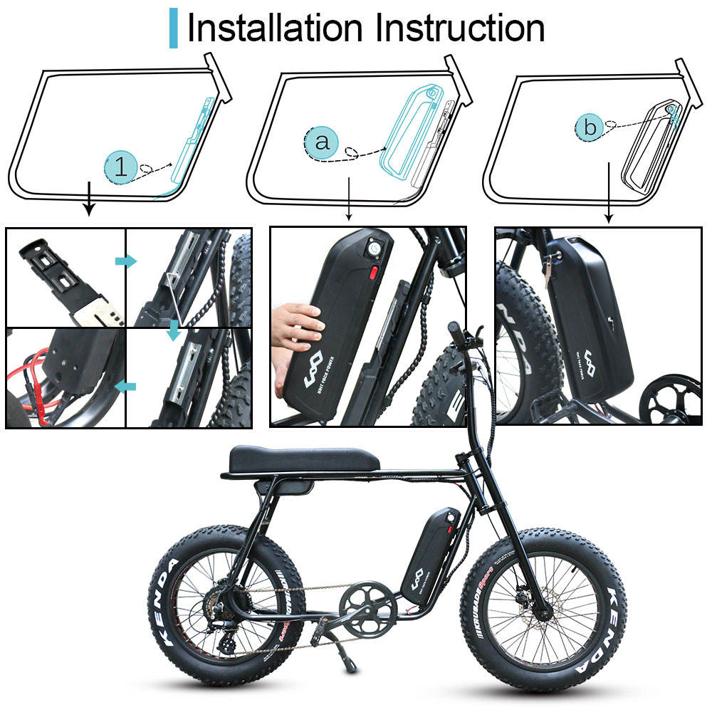 Texas Ship 48V 17.5Ah Upgraded Hailong  e Bike Lithium Battery with New Mount