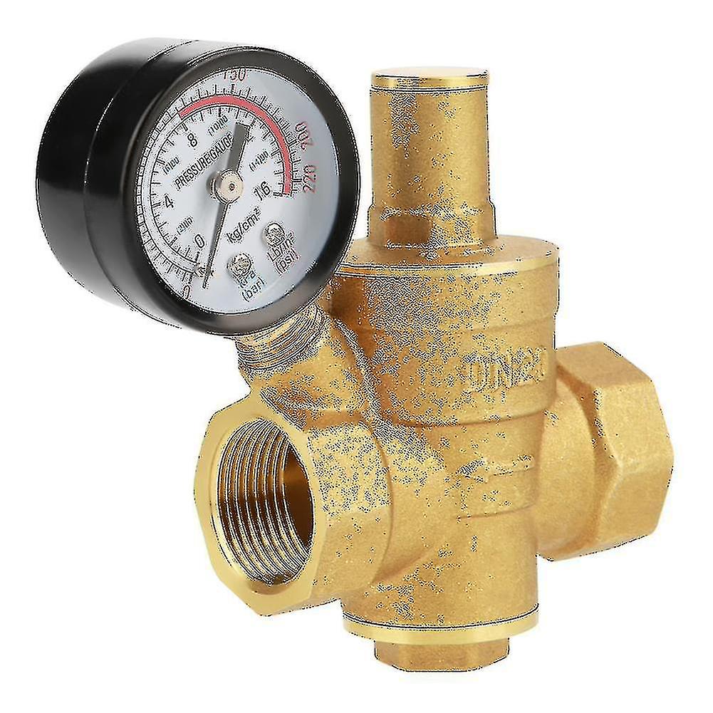 Adjustable Water Pressure Reducer Dn20， Brass Regulator + Water Pressure Gauge Pressure Gauge (dn20)