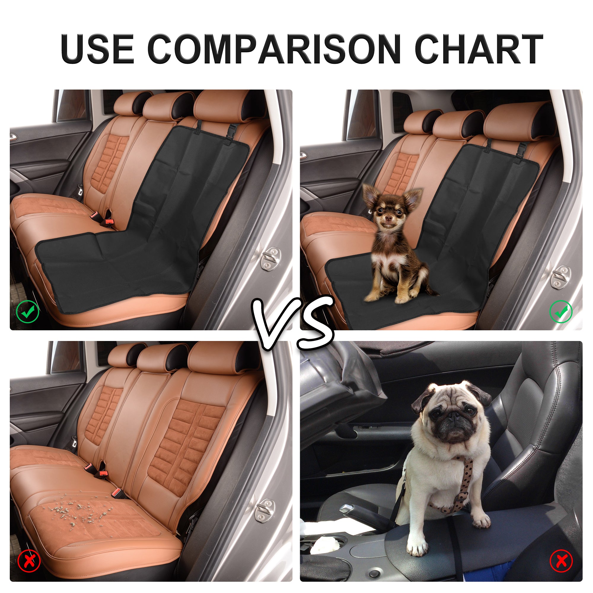 Unique Bargains Vehicle Front Dog Back Seat Cover Pet Pad Protector Waterproof Black 38.98