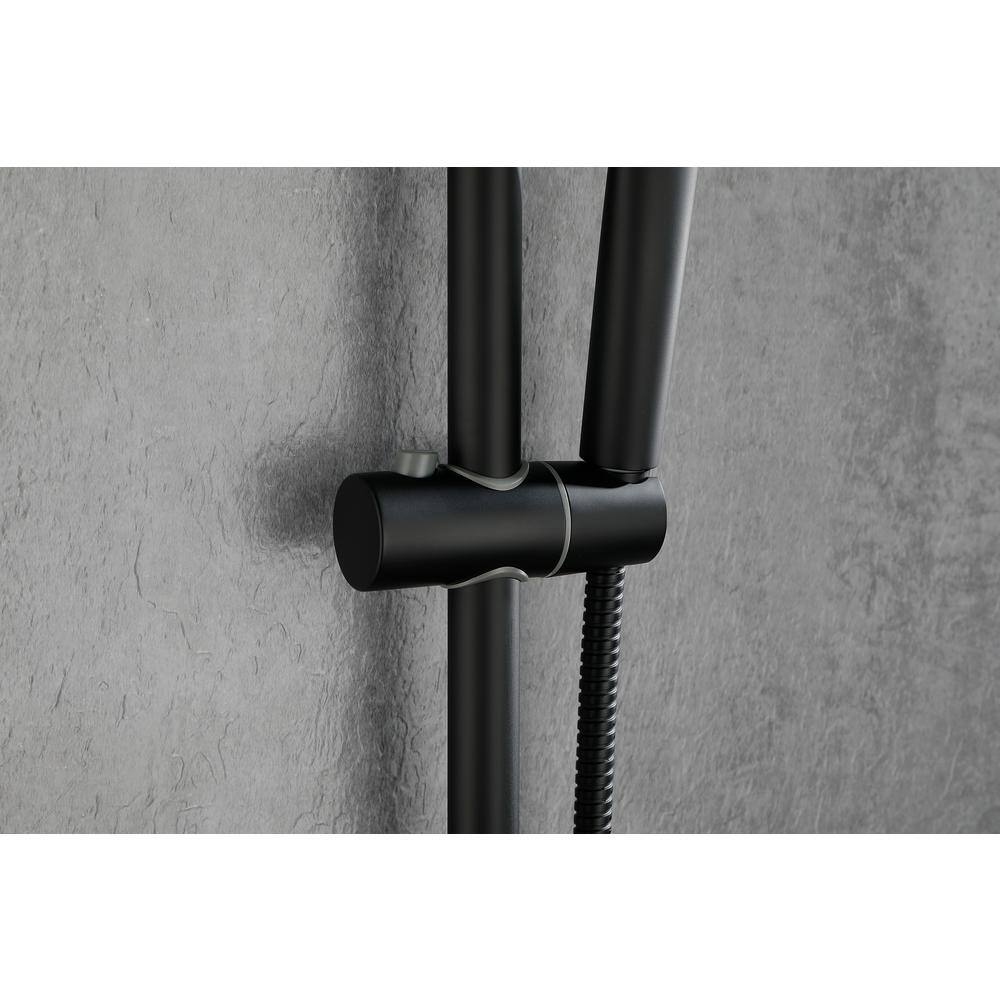 Nestfair 1-Spray Wall Bar Shower Kit with Hand Shower in Matte Black DGP301MB