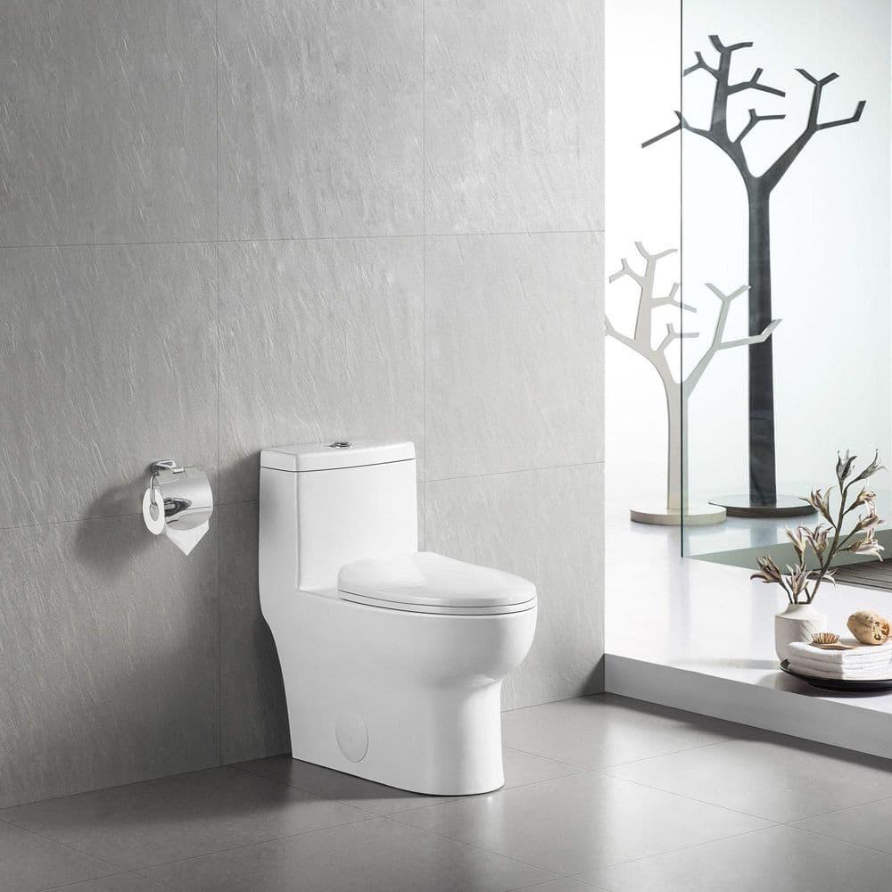 DEERVALLEY DeerValley Ally 12 in Rough in Size 1Piece 08128 GPF Dual Flush Elongated Toilet in White Seat Included