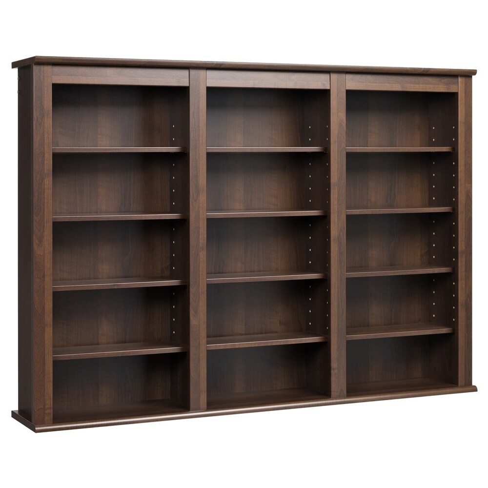 Everett Espresso Wall mounted Media Storage Cabinet   47\