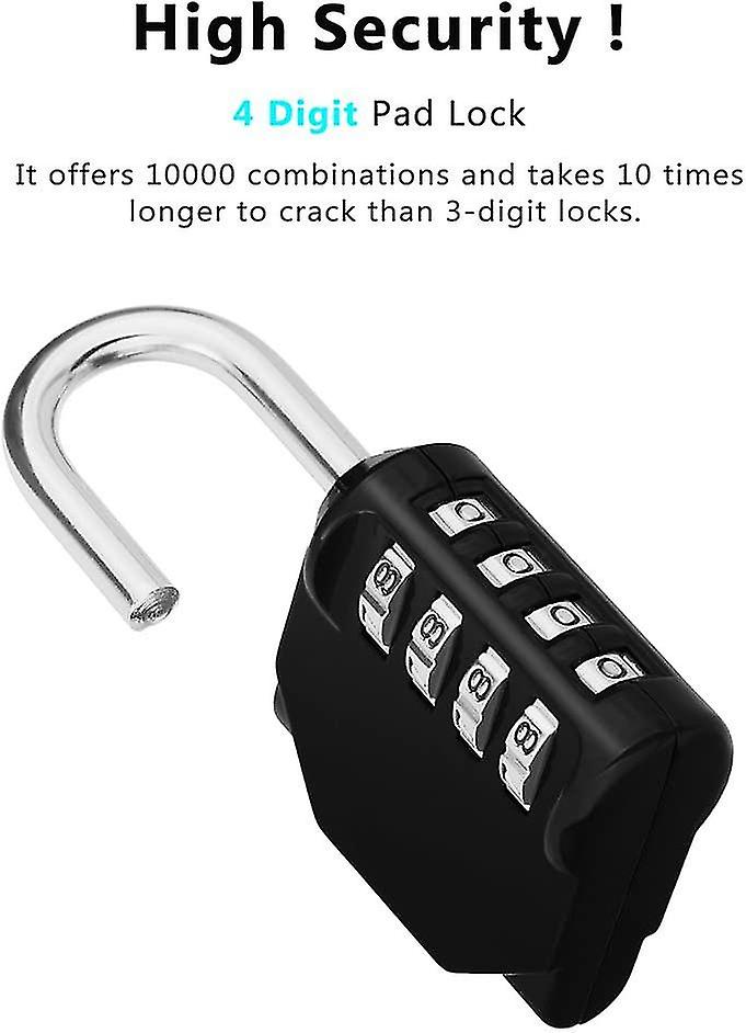 Combination Padlocks， Locker Locks， 4 Digit Combination Locks， Gym Padlocks， School Locks， Resettable Weatherproof Combo Locks Outdoor For Backyard Ga