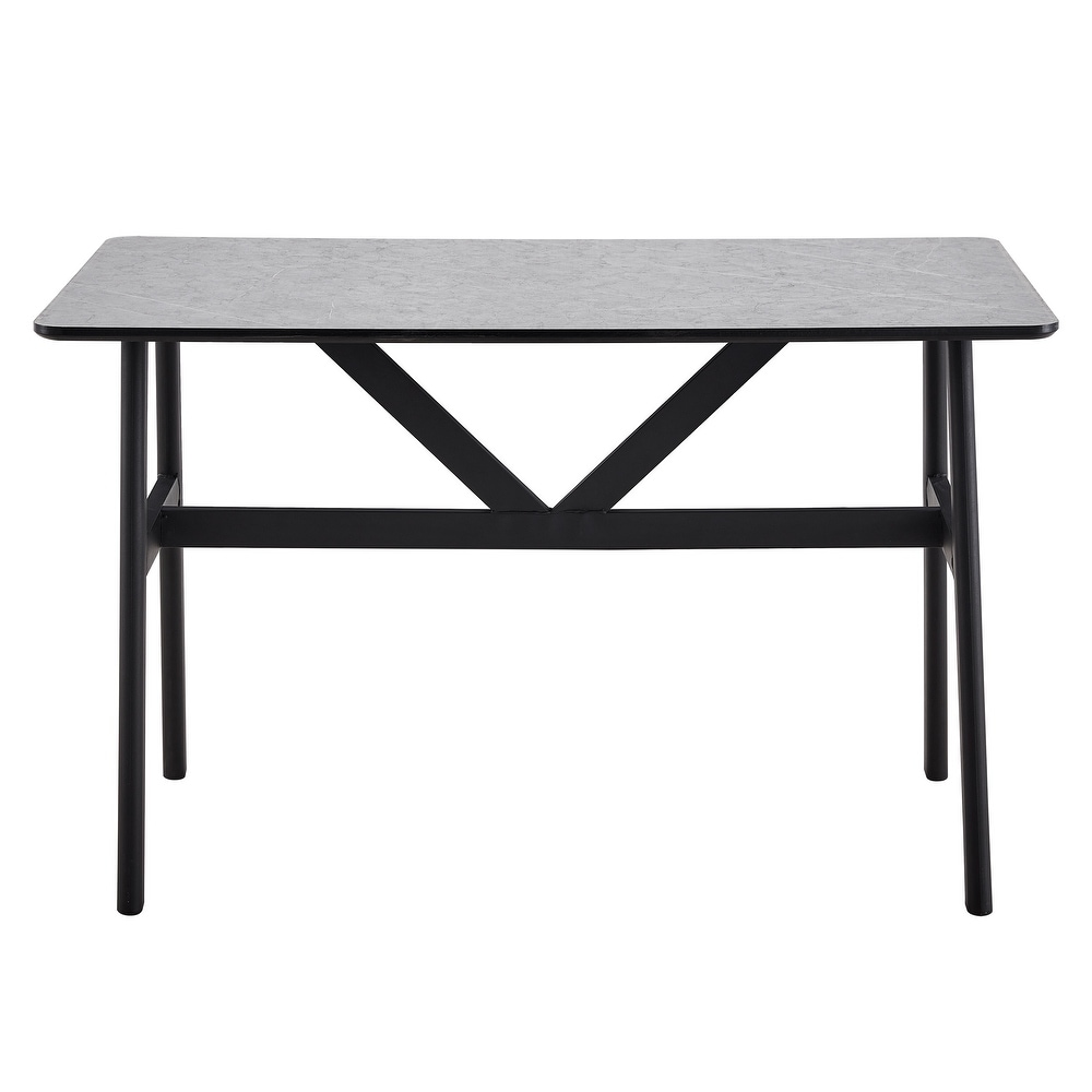 Mieres Modern Simple Faux Marble Dining Table   N/A