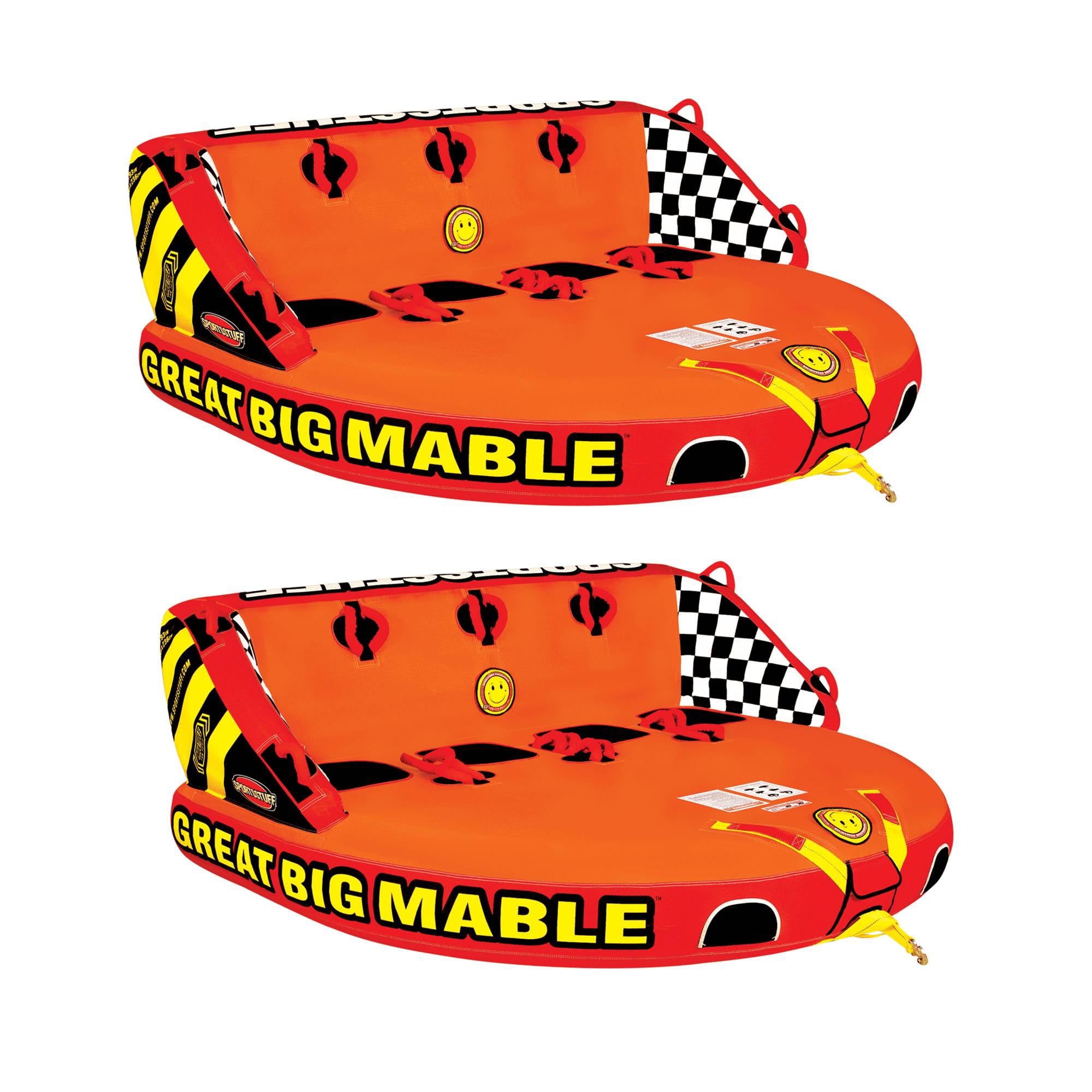 SPORTSSTUFF Great Big Mable Quadruple Rider Inflatable Towable Tube (2 Pack)