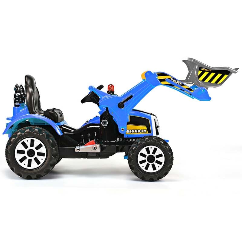 Kids Ride on Excavator, 12V Battery Powered Construction Vehicles Dumper Truck Toy with Front Loader Shovel