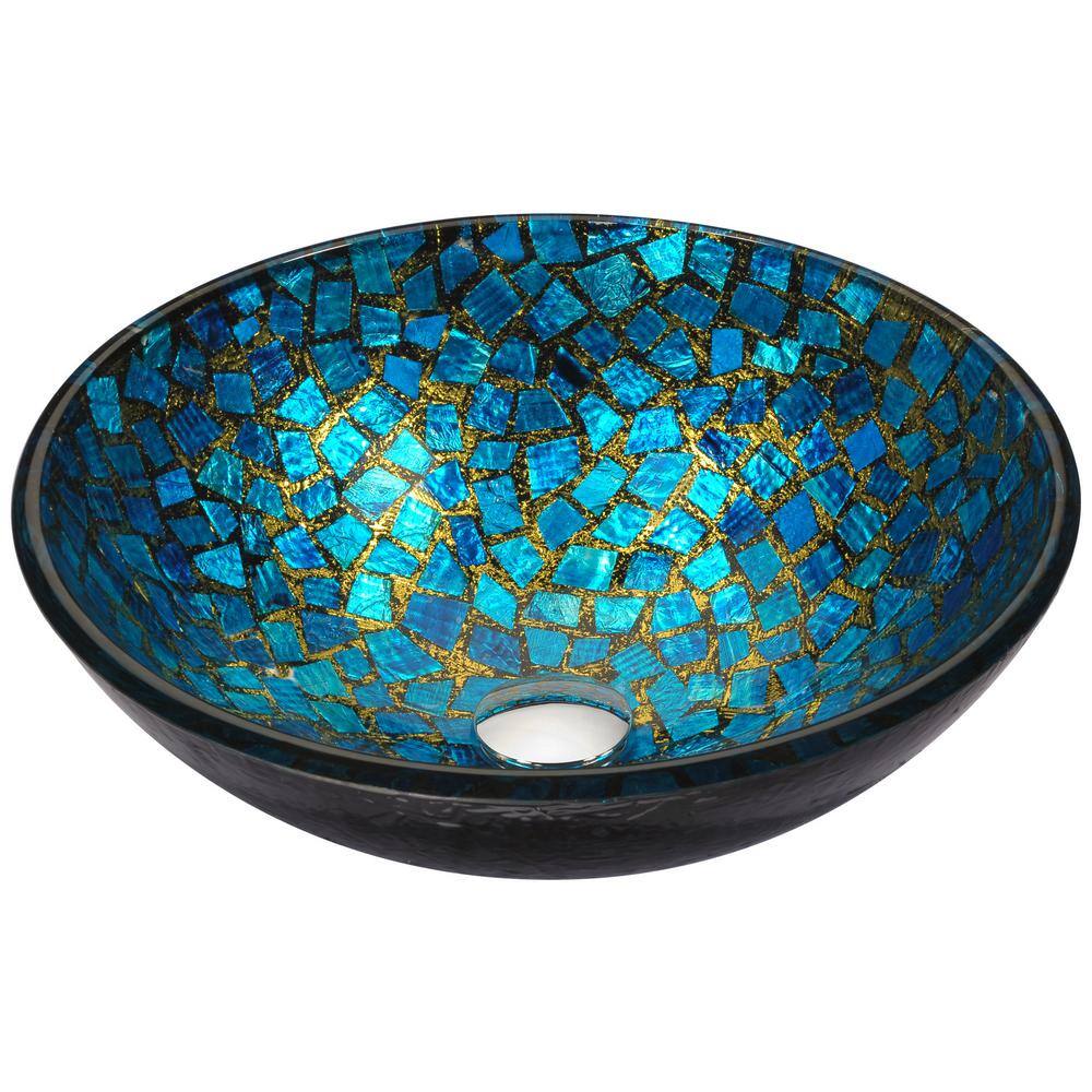 ANZZI Chipasi Vessel Sink in BlueGold Mosaic LS-AZ8210