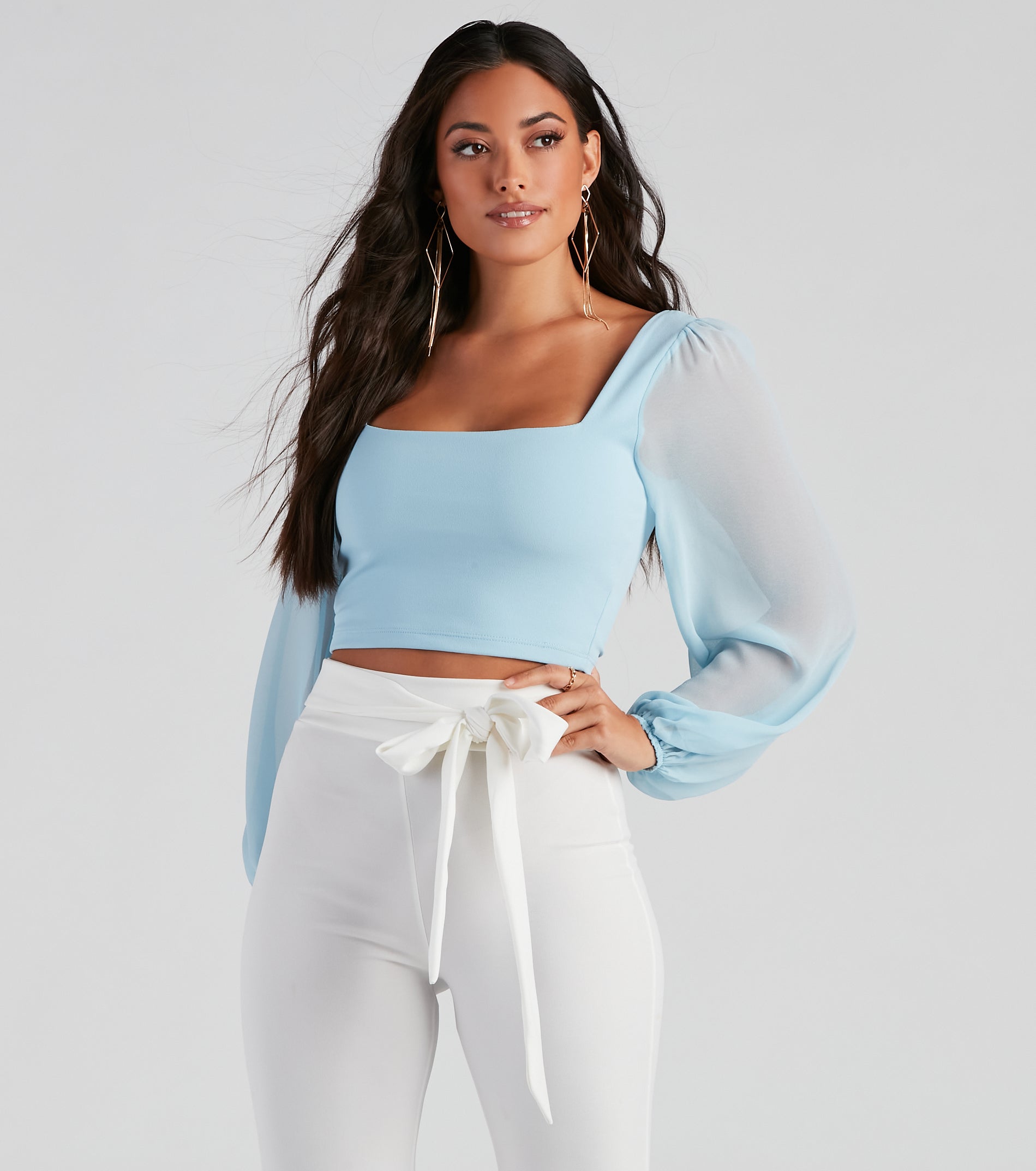 Classy Chic Chiffon Crop Top