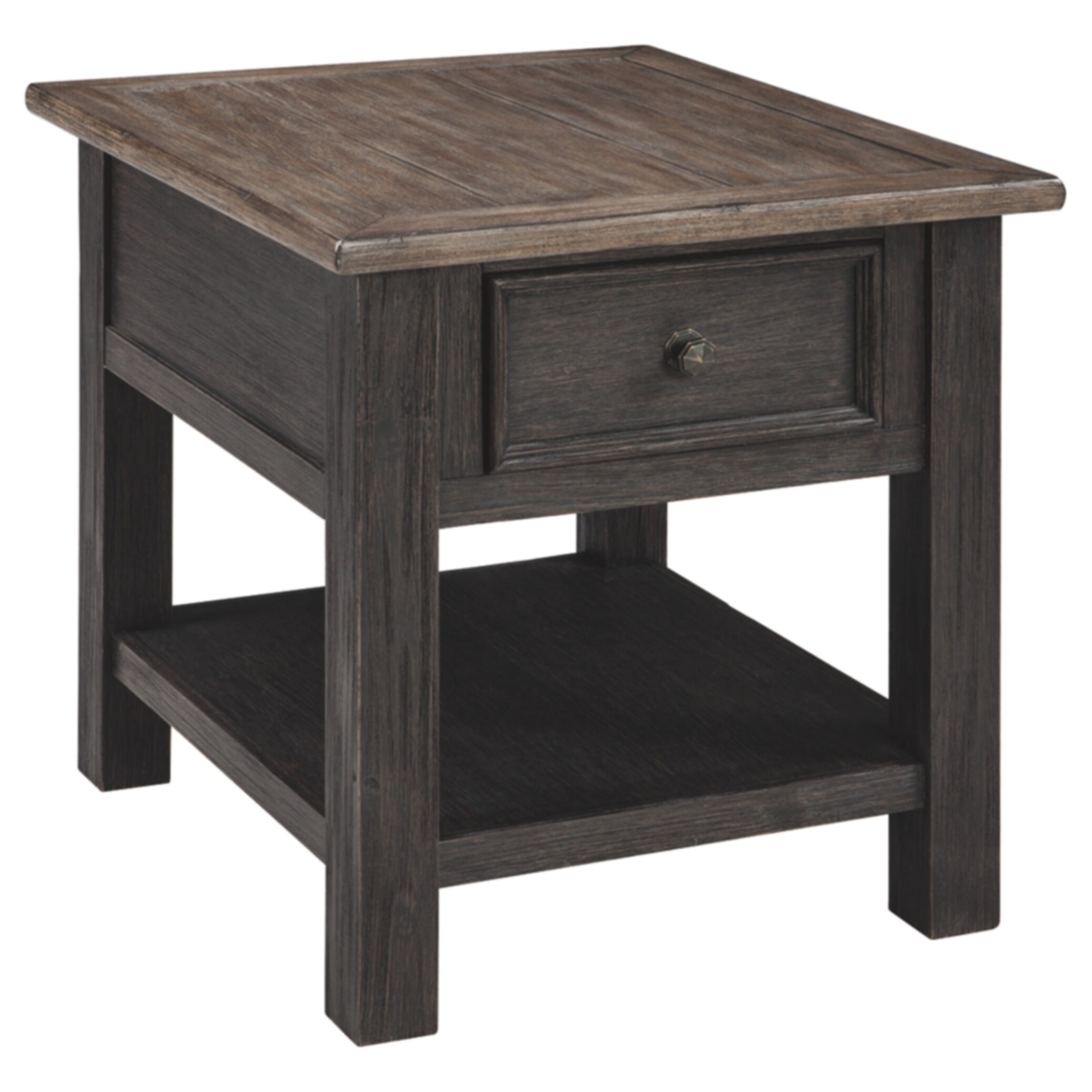 Signature Design by Ashley， Tyler Creek Casual Grayish Brown End Table