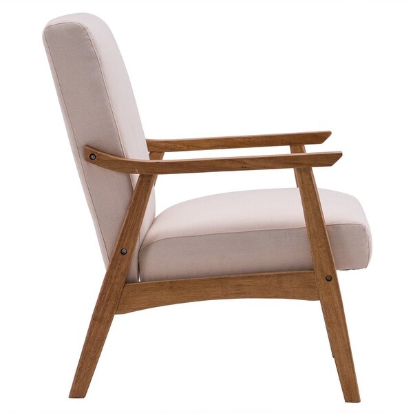 Solid Wood Retro Simple Single Sofa Accent Chair Backrest