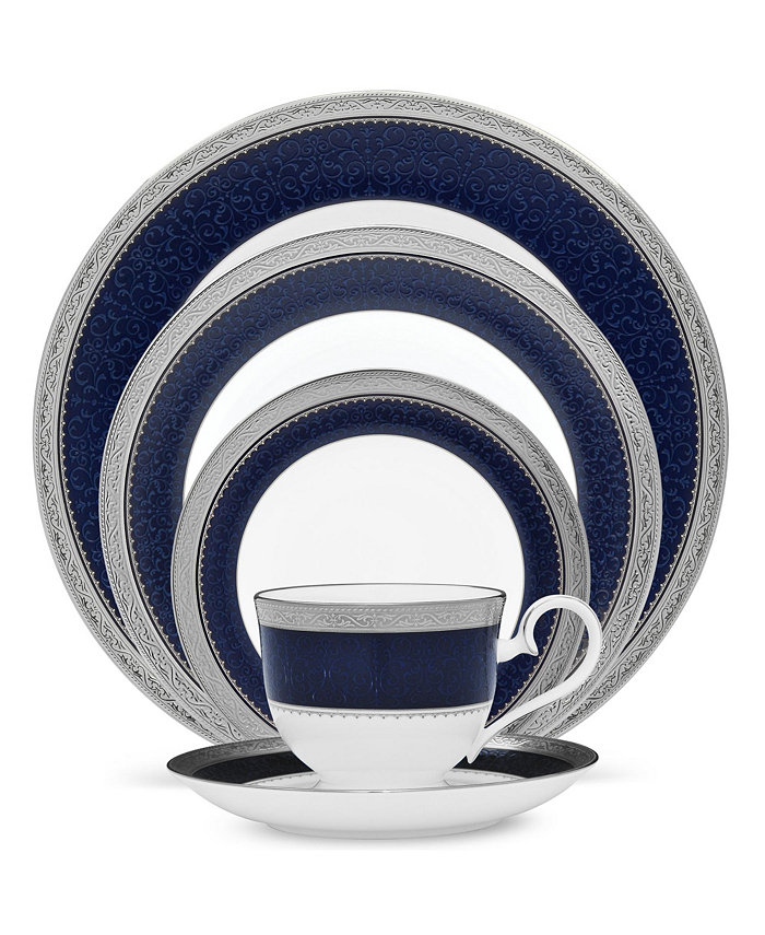 Noritake Odessa Cobalt Platinum 5 Pc Place Setting