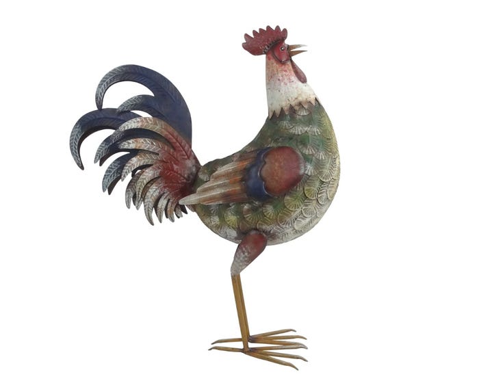 Alpine Rustic Green Rooster Décor - BVK652