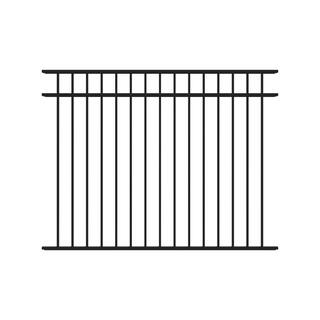 Fortress Building Products Athens 4.5-ft H x 6-ft W Gloss Black Aluminum Flat Top and Bottom Fence Panel for Pool Application 413547144M