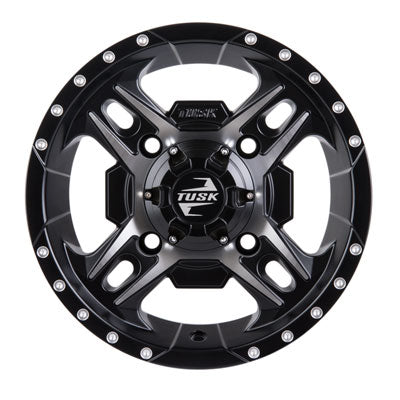 4/110 Tusk Beartooth Wheel 12x7 5.0 + 2.0 Machined/Black For HONDA TRX 520 4x4 FOREMAN EPS 2022