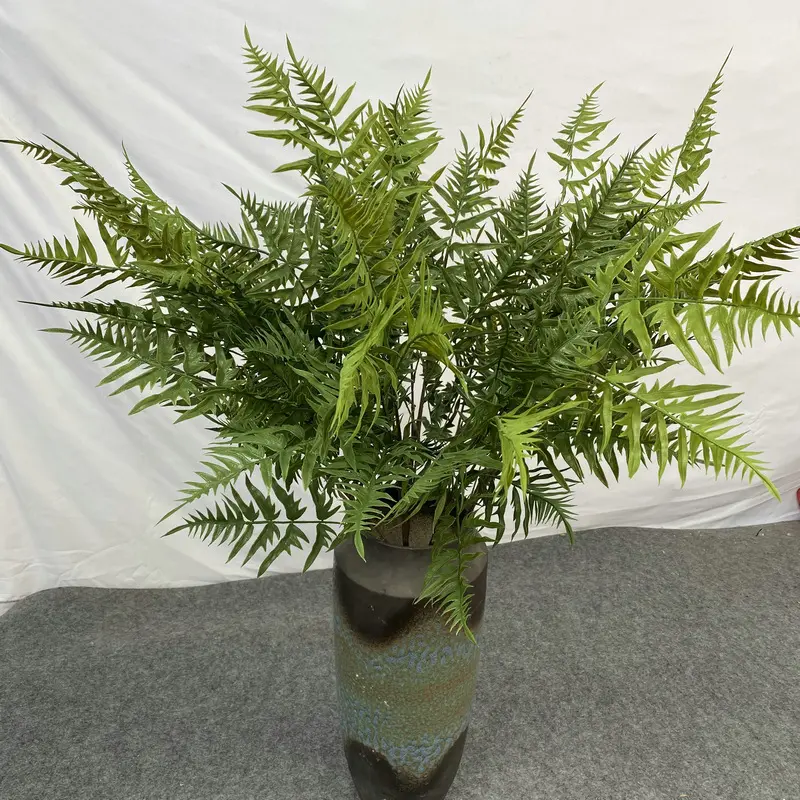 Garden supplies greenery long stem fern leaves wholesale plastic leaves green plants fern